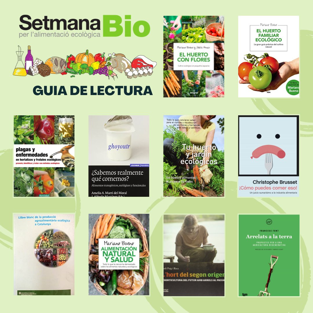 BiblioSeuUrgell's tweet photo. #SetmanaBio2022 per l'#alimentacióecològica del 15 al 23/10🍎🥕🍉🍓🍐🫐🫑🍆
A la @BiblioSeuUrgell us hem preparat una #guiadelectura sobre #alimentaciósaludable per a👨👨👧👦‼️
#alimentsnaturals #cuinaecològica #km0 #permacultura @bibliotequeslle @bibliotequescat @ajlaseu @culturalaseu https://t.co/xwBey5UkZN