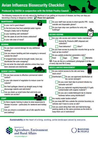 Protect your flock and take action now by improving your biosecurity today.  Complete your biosecurity checklist  at comms.daera-ni.gov.uk/AcBz  and make sure you protect your birds from Avian Influenza. #BirdFlu