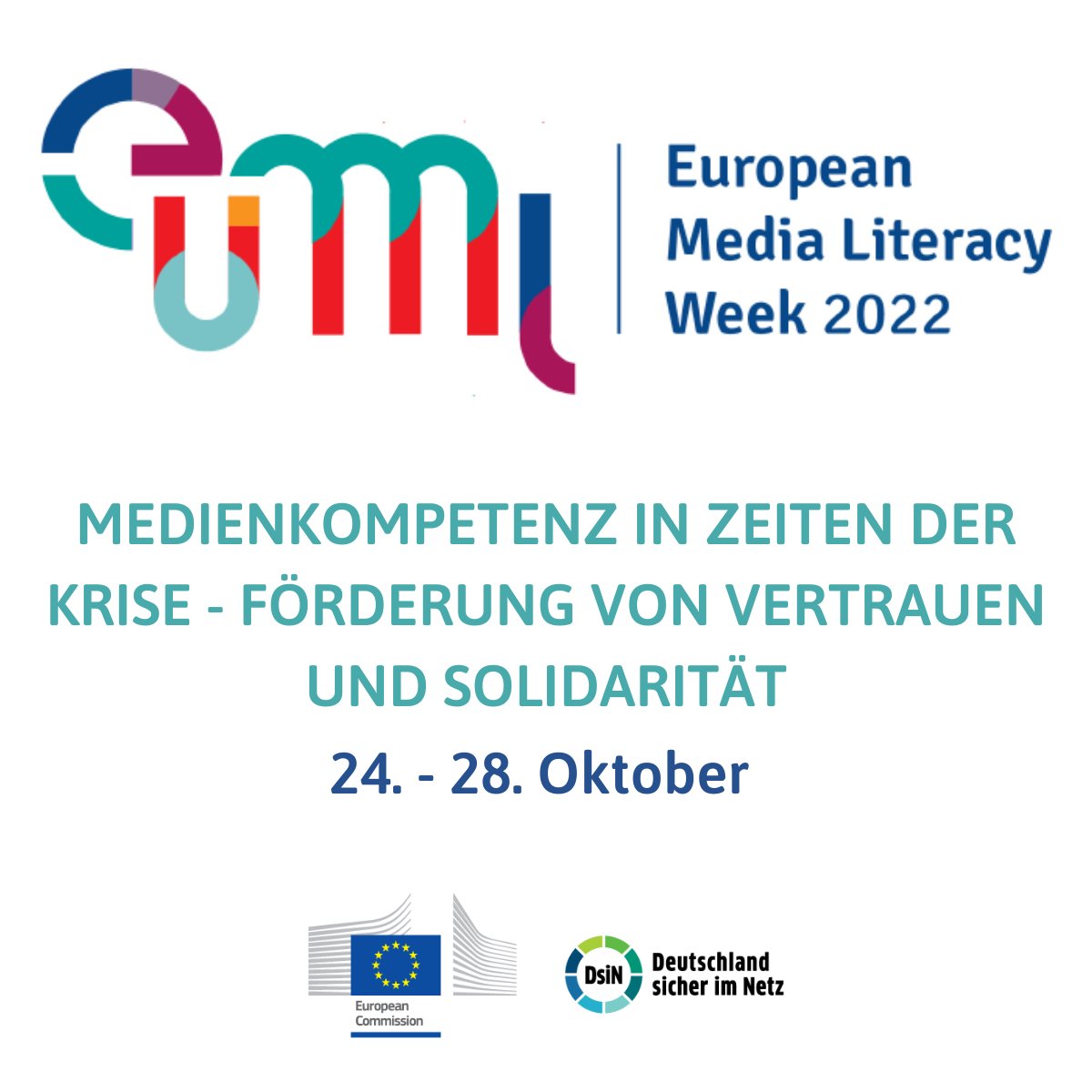 Save-the-Date 🗓 Eröffnung der Europäischen Woche der Medienkompetenz, am 25. Oktober 2022 von 14:00 – 16:00 Uhr, unter dem Leitthema: „Medienkompetenz in Krisenzeiten – Vertrauen und Zusammenhalt fördern.“ Weitere Infos und den Live-Stream: 👇medialiteracyweek.eu/event/key-even…