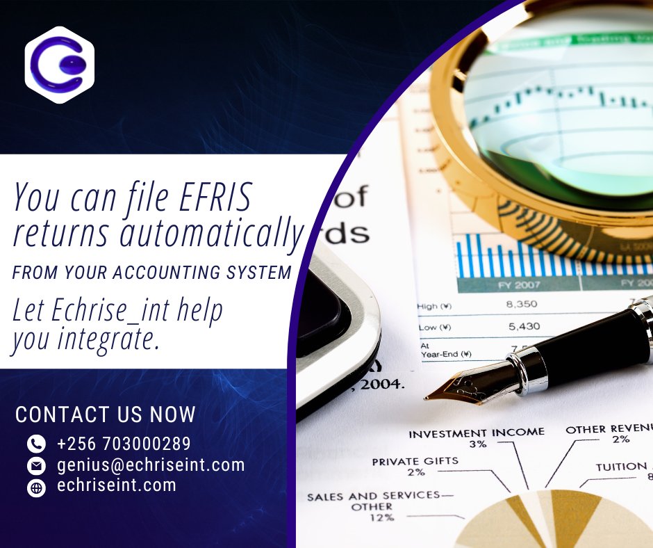 Echrise_Int's tweet photo. Echrise_int has got you covered. Dont hustle with filing EFRIS returns from your accounting system. #EchriseInt #EfrisSimplifies #EasyFastReliable https://t.co/PXxIlTAadD