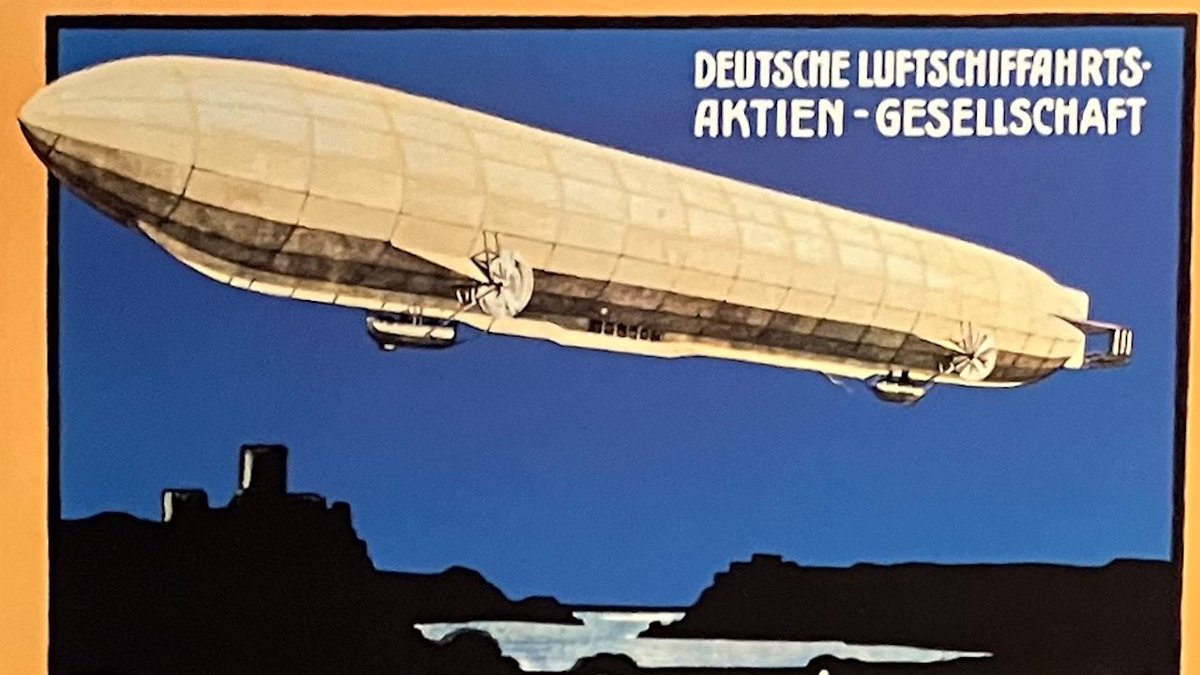 ZepDay's tweet photo. Detail of Poster advertising DELAG flights. Displayed in @airandspace https://t.co/Sn1fxBYjfh