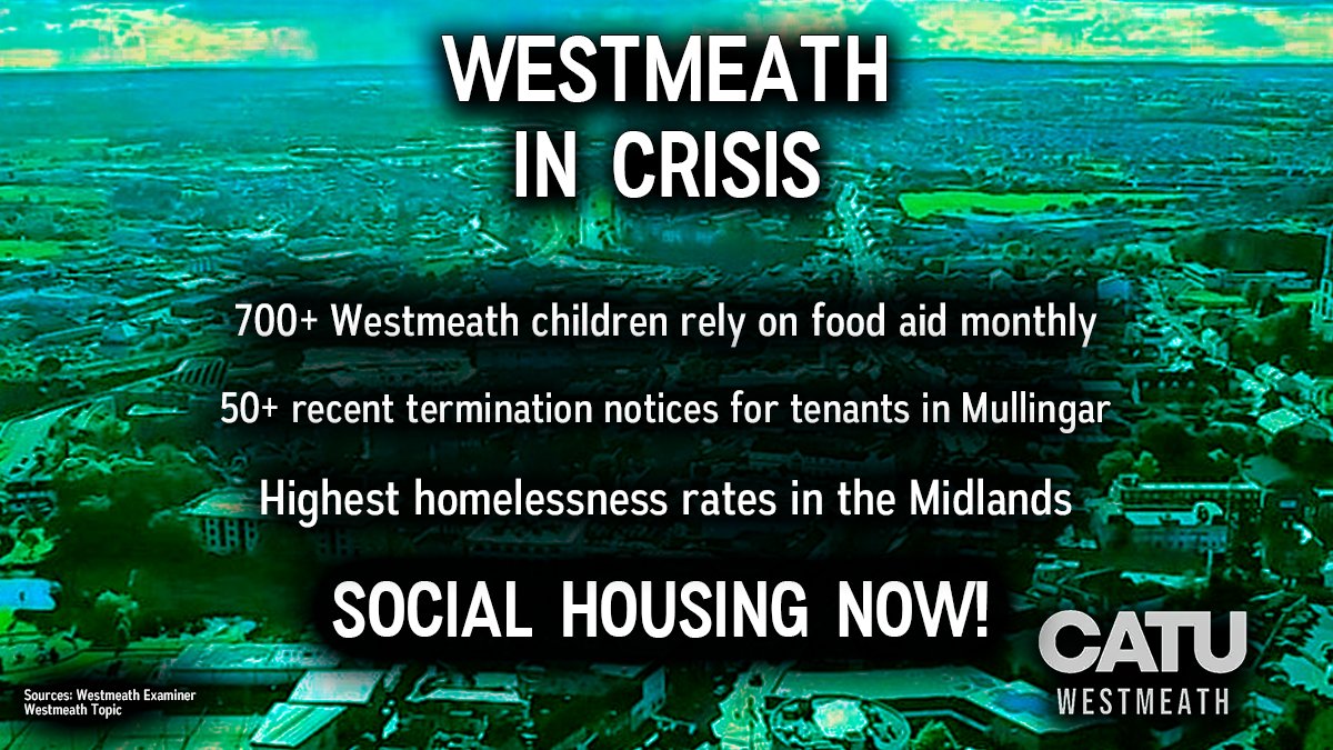 It’s not just the big cities, all of Ireland is in crisis.  Record homelessness, unaffordable rents and no social housing. Help build a truly national tenant’s union to stand up for our rights, whether rural or urban. Join <a href="/CatuIreland/">CATU Ireland</a>. ✊🏠🇮🇪

catuireland.org/join/