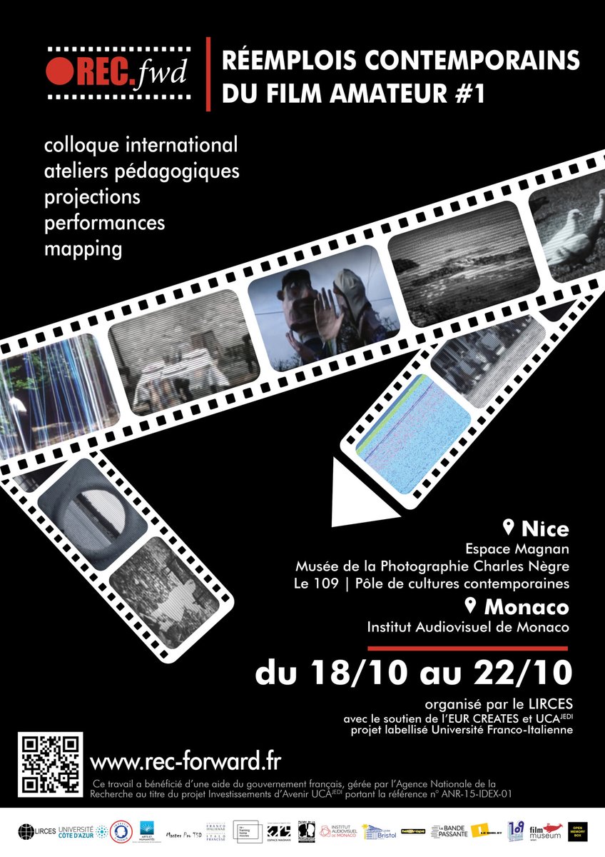 Rec_Forward's tweet photo. 📽️ Rec.foward jour J. Le premier festival dédié aux réemplois contemporains des films amateurs débute aujourd'hui à Nice. Rdv sur  @francebleuazur à partir de 16h @SophieRaimond vous dira tout,puis, hop, direction #EspaceMagnan 😉 #film #media @LIRCES_ @EURCreates @Univ_CotedAzur https://t.co/xeHGMjx3TS