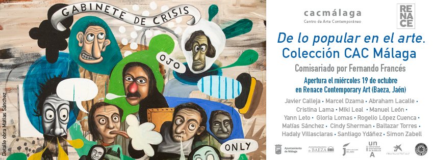 🔹 #PRÓXIMAMENTE
Una selección de la colección del @cacmalaga se presentará mañana 19/10 en #renaceart. De lo popular en el arte.Colección CAC Málaga, comisariada por <a href="/FdoFrances/">Fernando Francés</a> reúne obras de 15 artistas diferentes, entre pintura, fotografía, dibujo, escultura e instalación.