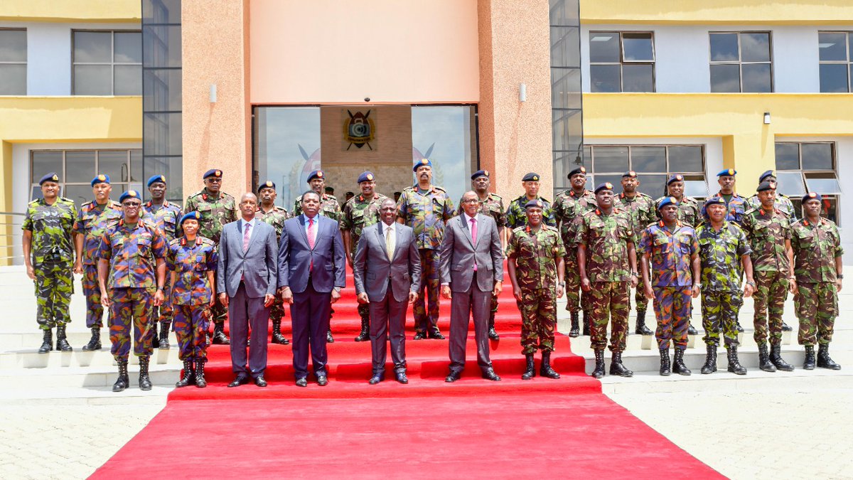 Challenged KDF to develop solutions to confront threats with a futuristic mindset during the inauguration of The Moran Centre and official opening of the Formation Commanders’ Conference at the National Military Command Centre, Karen, Nairobi County.