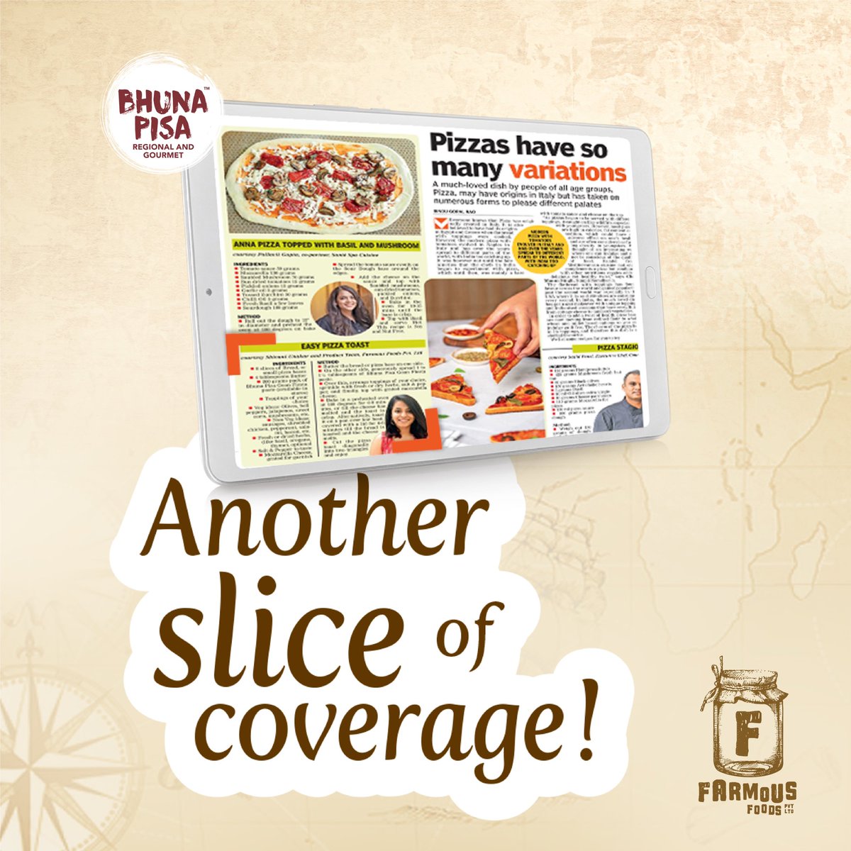 FarmousFoods's tweet photo. Featured again! Find our unique recipe of an easy, home made pizza toast made with Bhuna Pisa Goan Fiesta, as shared by our food consultant Shivani Unakar with Deccan Chronicle. Find the link to the full story in the comment section. #FEATURED #easyrecipes #Food #startup #india https://t.co/dT40jHqwYu