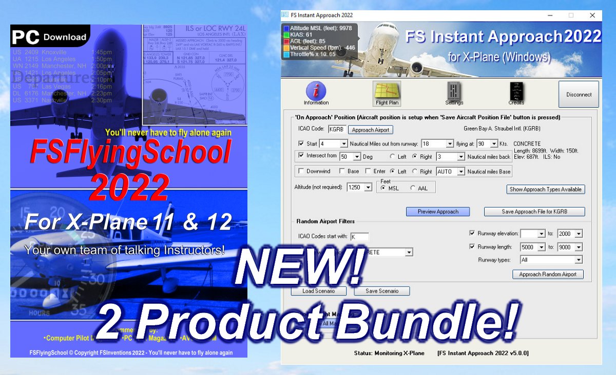 fsflyingschool's tweet photo. New Product Bundle - FSFlyingSchool 2022 + FS Instant Approach 2022 (for X-Plane on Windows) @ special price of $29.95 

https://t.co/qazplpV3HC

#xplane #flightsim @XPlanedotorg https://t.co/juhxpUtkyb