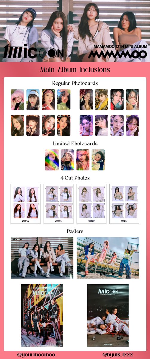 마마무] MAMAMOO 12th Mini Album - [MIC ON] Main Album Photocards +