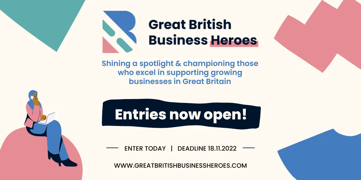 🥇Shining a spotlight &amp; championing those who excel in supporting growing businesses in Great Britain! 

Free to enter, and with 27 categories to choose from - there is something for everyone.

Take a look for yourself and apply: buff.ly/3TrvG0r