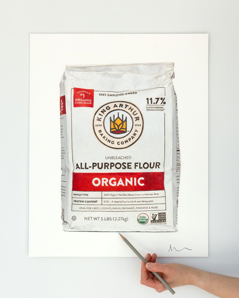 I made this piece for <a href="/dperrera/">Dan Perrera</a>’s birthday. He’s taken over the role of baker in our family, regularly popping out loaves of sourdough, stacks of tortillas, and the occasional bagel or English muffin.

16 × 20” colored pencil on museum board

#pencildrawing #photorealism