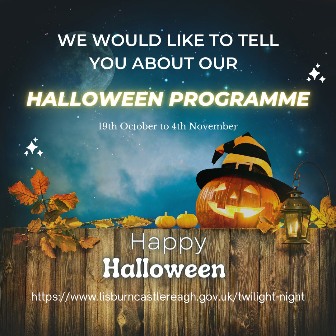 If you are looking something to do as a family or with friends this Halloween then please check out our dedicated webpage to see what is on offer.👇 lisburncastlereagh.gov.uk/twilight-night @ISLANDartsbiz @lisburn_city @Lisburn_Museum