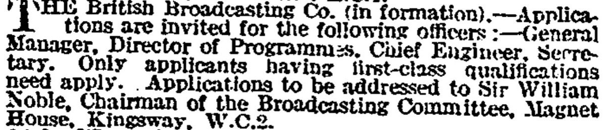 DannyMK's tweet photo. 100 years ago today, the British Broadcasting Company launched. Within a month, first test signals of its soon-to-be famous London call sign 2LO Calling would air

A proud moment for all who are @TeamBBCAlumni and worked @BBCNews 

Newspaper archive cuttings about “new media” 👇 https://t.co/iDv0WkgQ6l