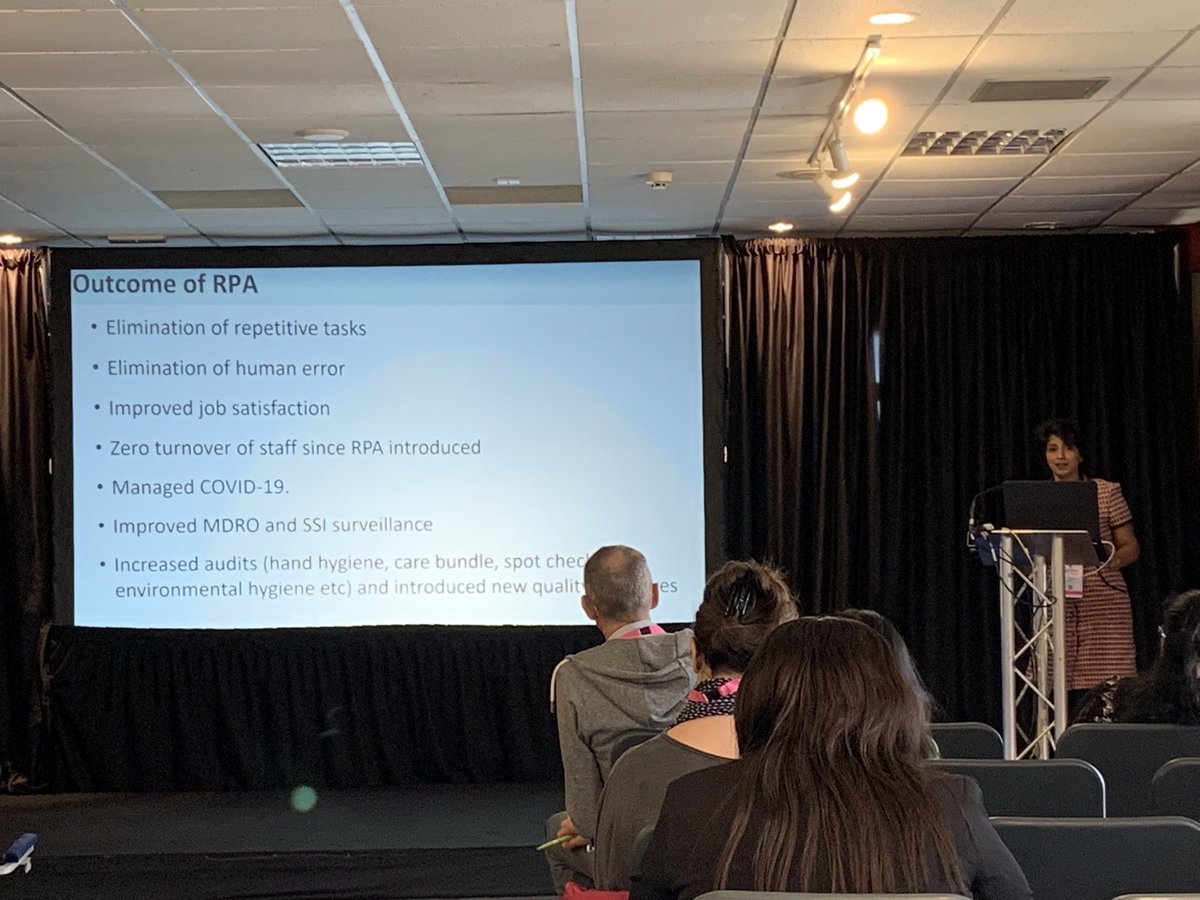Robotic process automation for real-time alerting of HCAI lab results. Excellent talk from Jincy Jerry….but I’m not worried about my job just yet! 😜 #ipcon2022
