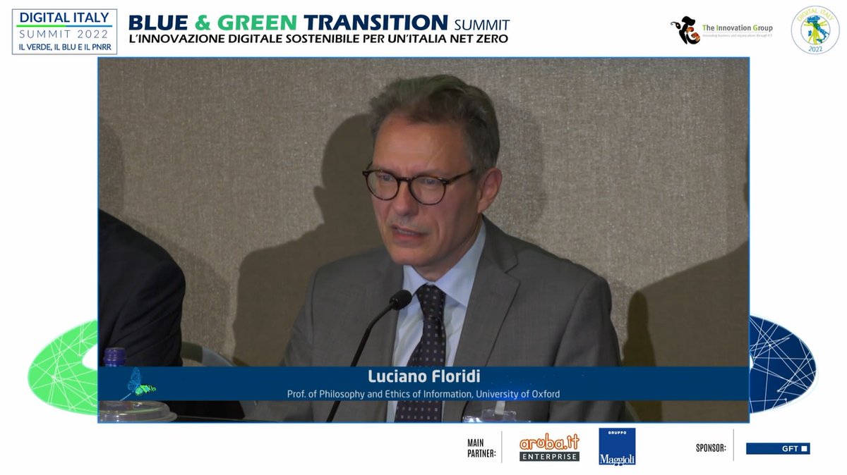 TIG_italia's tweet photo. Luciano Floridi, Professor of Philosophy and Ethics of Information, @UniofOxford, apre la sessione del B&G intitolata: gli impatti della #twintransformation #etica #società #politica #economia
#TIGdigitaly https://t.co/IHzBYMXuFT