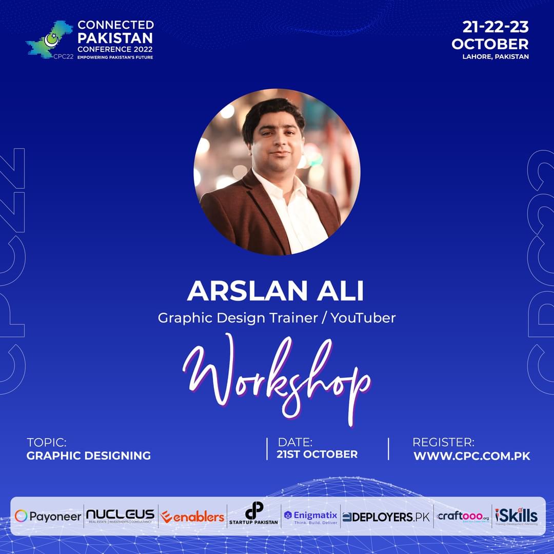 shazibro2's tweet photo. Get ready got the amazingly amazing Graphic designing workshop that is going to be held at Connected Pakistan Conference 22..
Register yourself now..
#CPC22 https://t.co/Ub0H8QE4ns