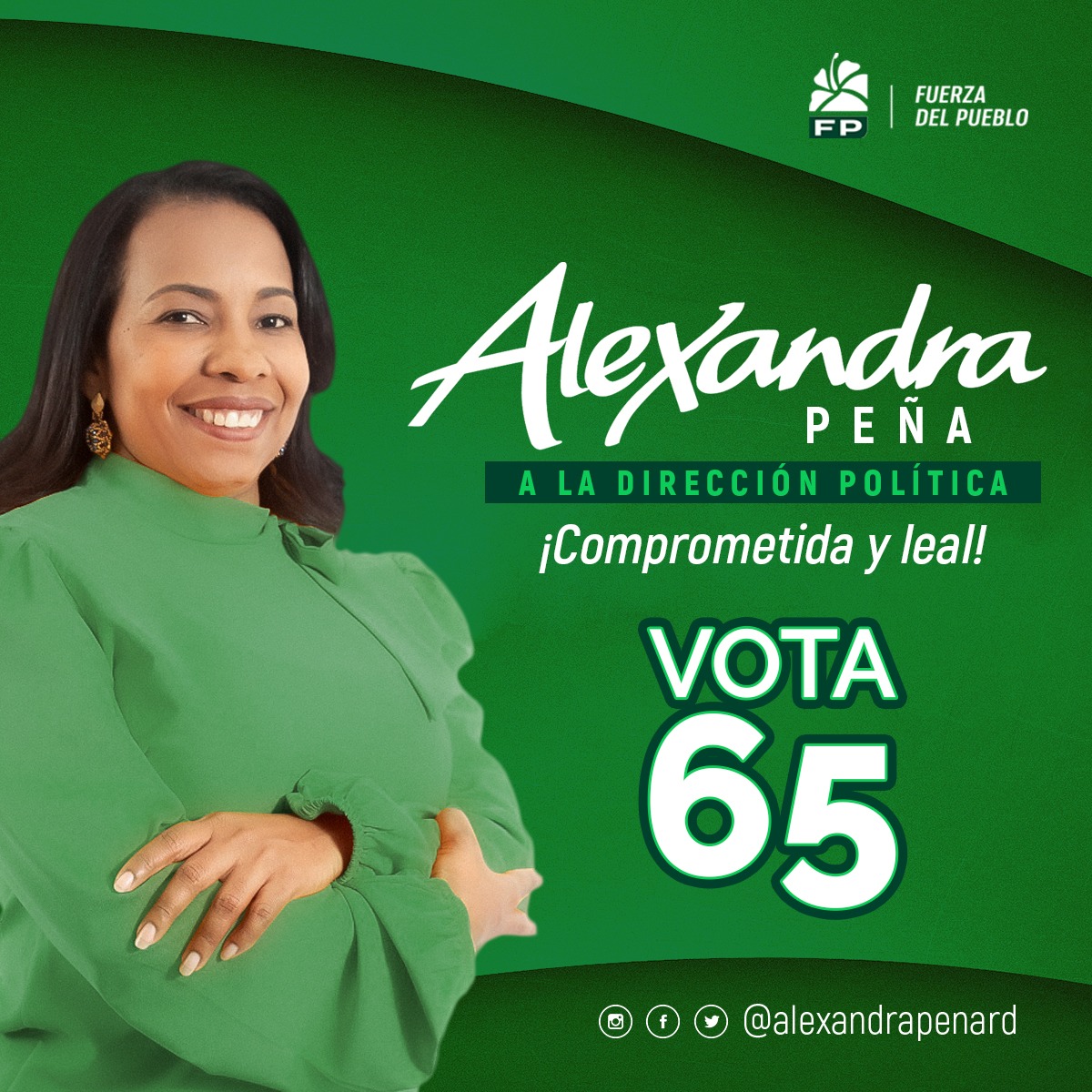 wallynet3's tweet photo. ¡Comprometida y leal! ¡Vota 65! #FuerzaDelPueblo
@AlexandrapenaRD #AlexandraPeñaDP
#FPComunica #ComprometidaYLea @kathymedina1 @JoseNue97191800 @LucianoRC15 @RuffinoMorales @JoseJim89915367 ¡Vota 65! https://t.co/ounKSMM0OW