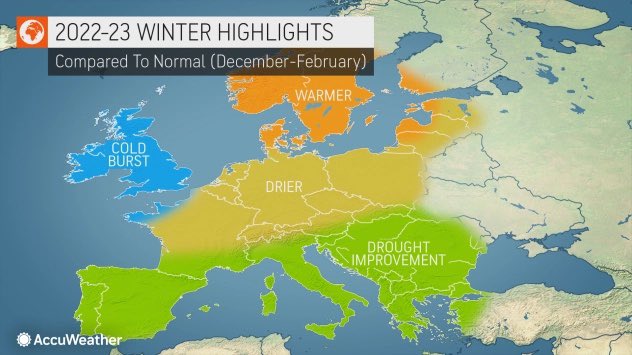 PureBiofuel's tweet image. Snapshot of what’s in store for Europe this Winter. Colder U.K. with a drier Europe and Warmer Scandinavia.