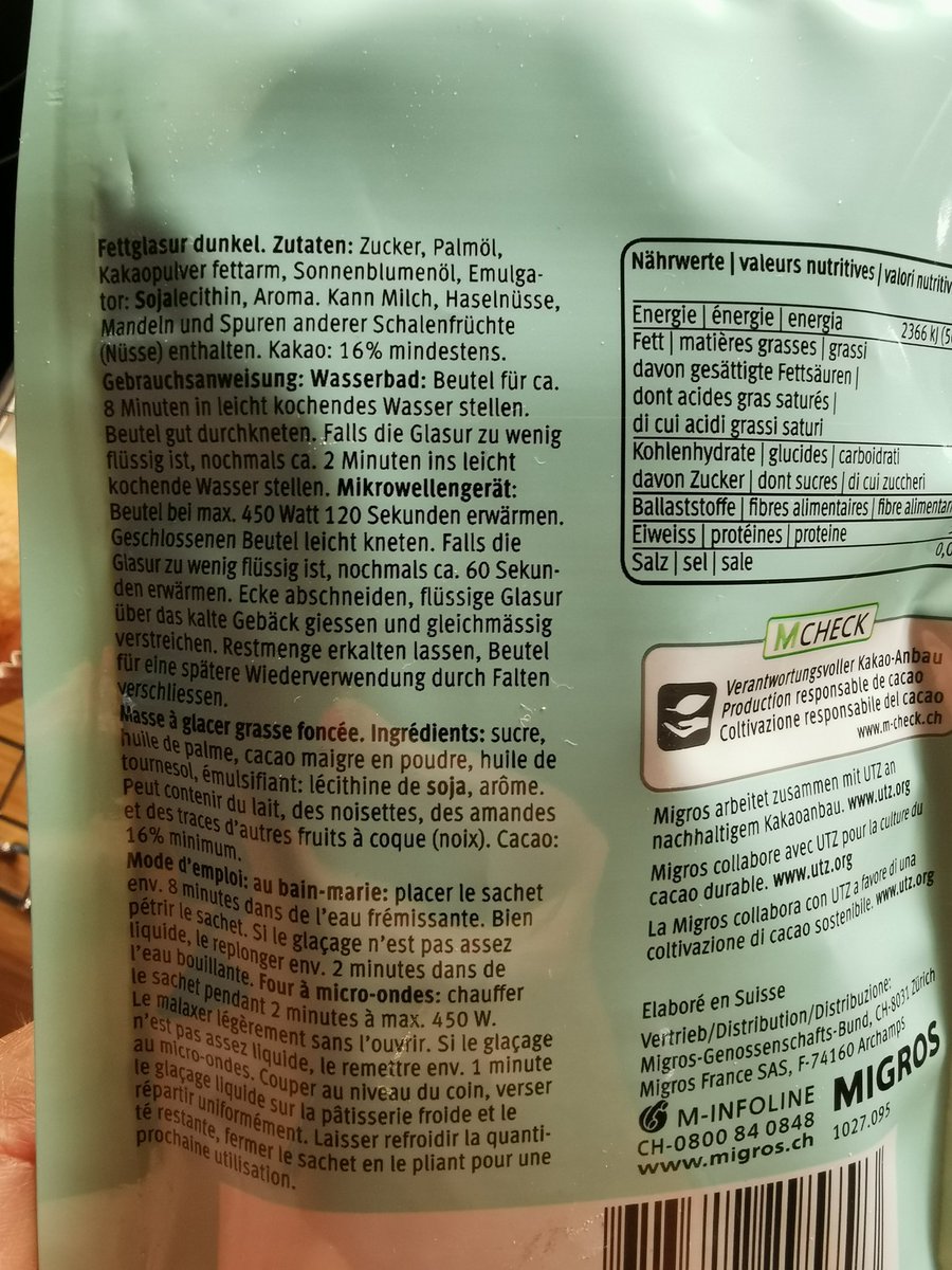 leazeitman's tweet photo. @migros BITTE OHNE PALMÖL 
🐒🦍🙈 so schwierig kann es ja nicht sein!! #patissier #saynotopalmoil #savetheplanet https://t.co/zyFa1E5zT7