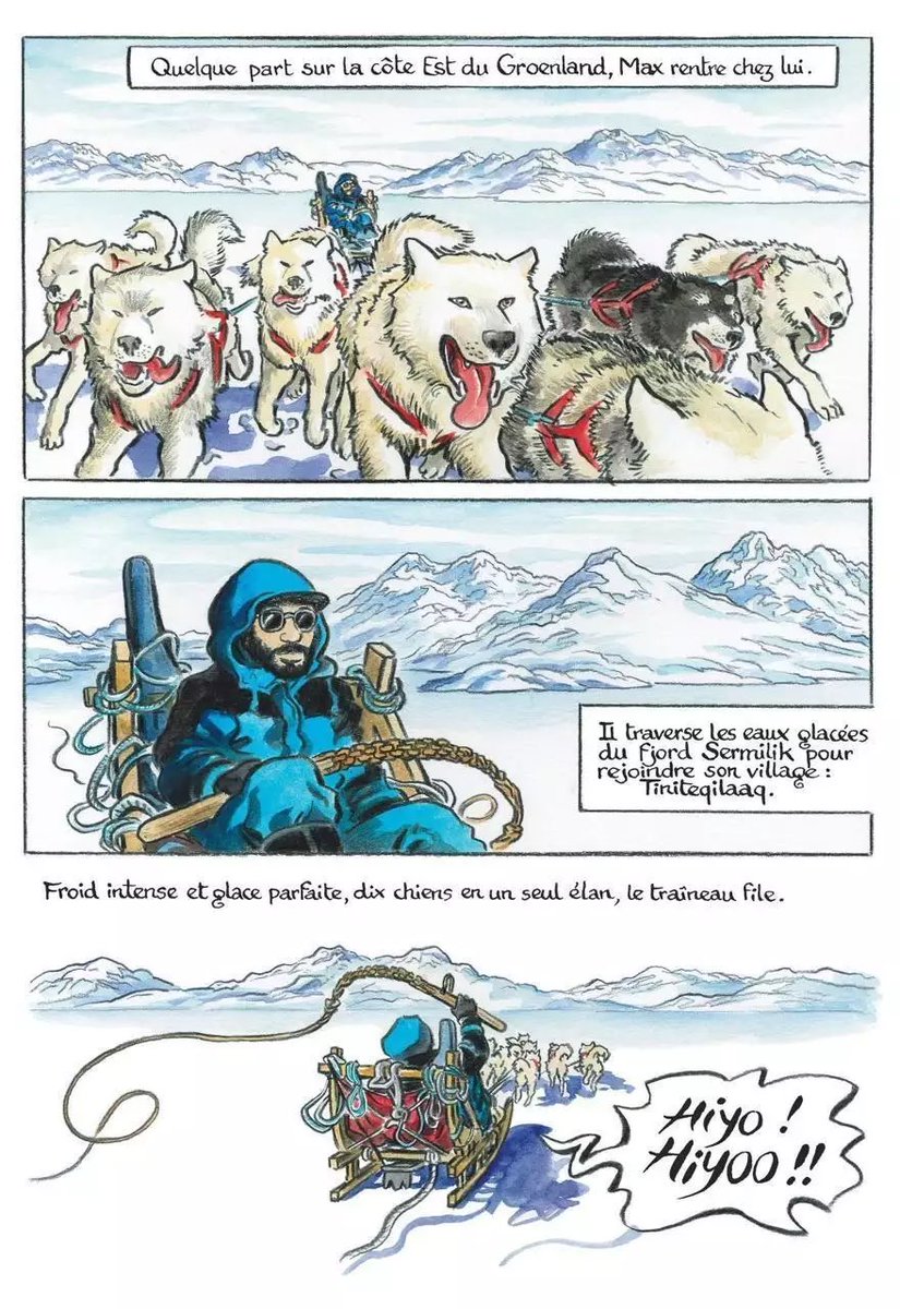 SacreeBD's tweet photo. 📚SacréesGlaces📚#Sermilik, la où naissent les belles histoires. Celle de #MaxAudibert en l’occurence, mise en -sublimes- images par le talentueux #SimonHureau 👍🏻
Une lecture assez singulière où la poésie des grands espaces s’invite malgré tout.
Gros coup de 💙
@EditionsDargaud https://t.co/DpAx9EFCpO