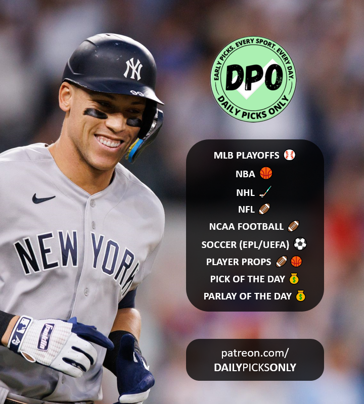 TODAY'S PICKS ARE POSTED💰

$40/MONTH FOR ALL PICKS🔥

patreon.com/DAILYPICKSONLY
__
#handicapper #sportsbetting #sportsgambling #picks #sportspicks #fanduel #draftkings #bovada #barstoolsportsbook #sportsbook #mlb #nba #nhl #nfl #ncaafootball #collegefootball #soccer #epl