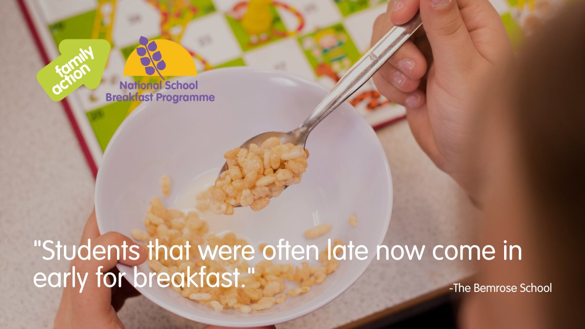 family_action's tweet photo. 🍴The #NationalSchoolBreakfastProgramme, funded by the @educationgovuk , supports over 2000 schools across the country. We are proud to be helping students, throughout England, to have the #BestChanceToLearn by starting their day with a healthy breakfast. 🥯 #SetUpToSucceed #NSBP https://t.co/1QsacM4qWt