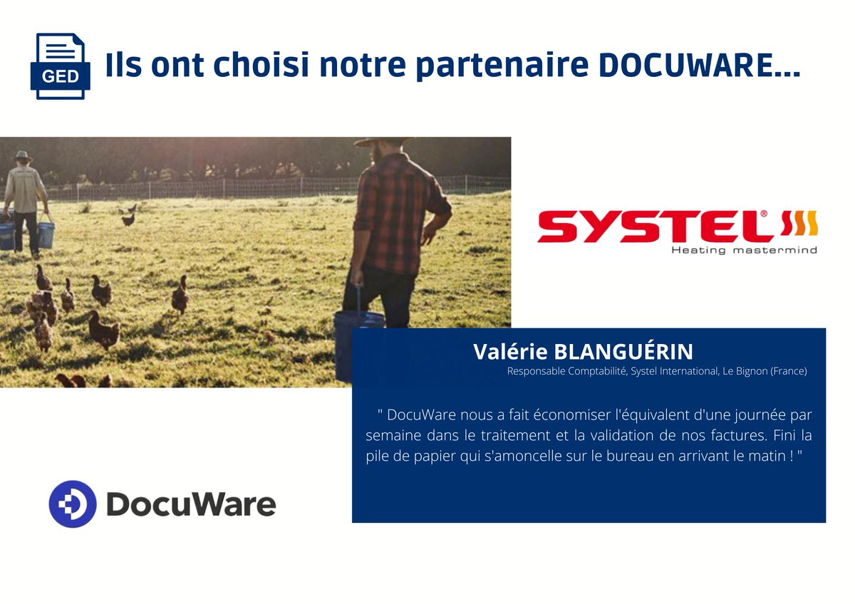 Casyope78's tweet photo. #Temoignage 🎤  
Pour mieux comprendre les enjeux de la #Ged au sein de vos entreprises, voici un témoignage de Systel International pour présenter les solutions de dématérialisation des factures by @DocuWare 
▶️ https://t.co/0YiYWmuYVo https://t.co/Z1MYNhOhIC