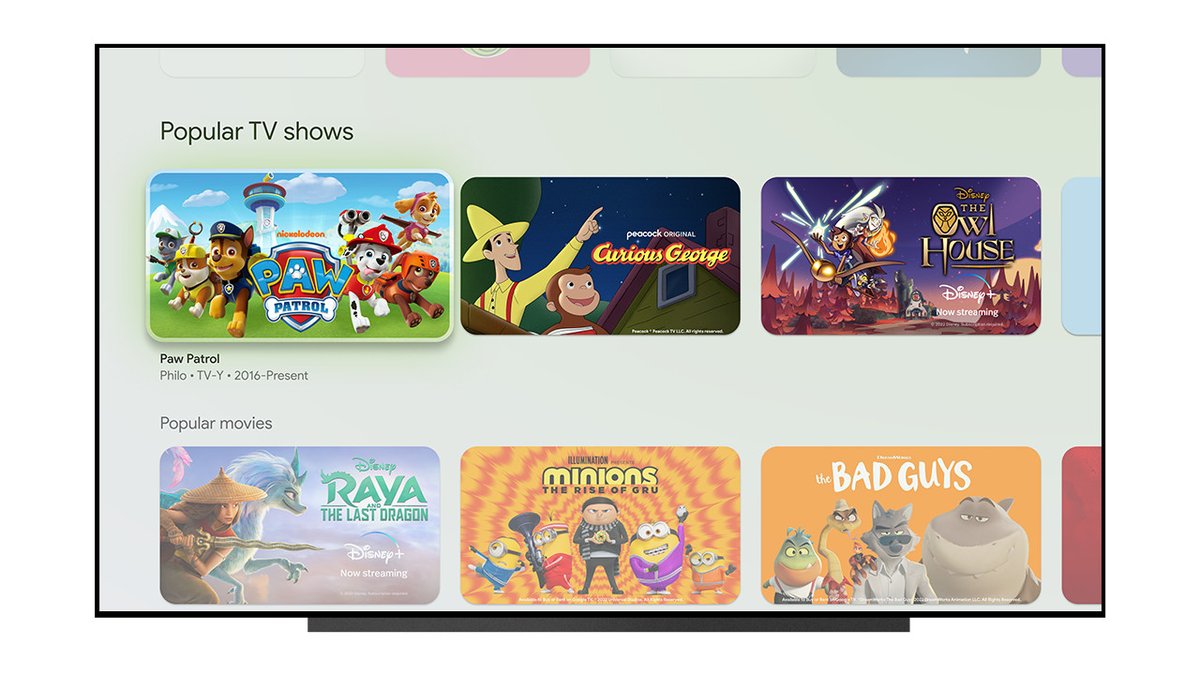 verge's tweet photo. Google TV now lets parents create watchlists for their kids https://t.co/79uvWF5eHN https://t.co/oRGoR28P9R