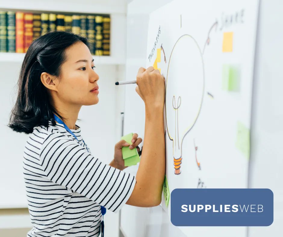 We love brainstorming with our team the old-fashioned way - getting our pens to whiteboard! 
To get your creative juices flowing check out our wide range of whiteboards, pens and rubbers here - buff.ly/3Cp8DMP 
#WhiteBoard #BrainStorm #Harrogate #HighWycombe