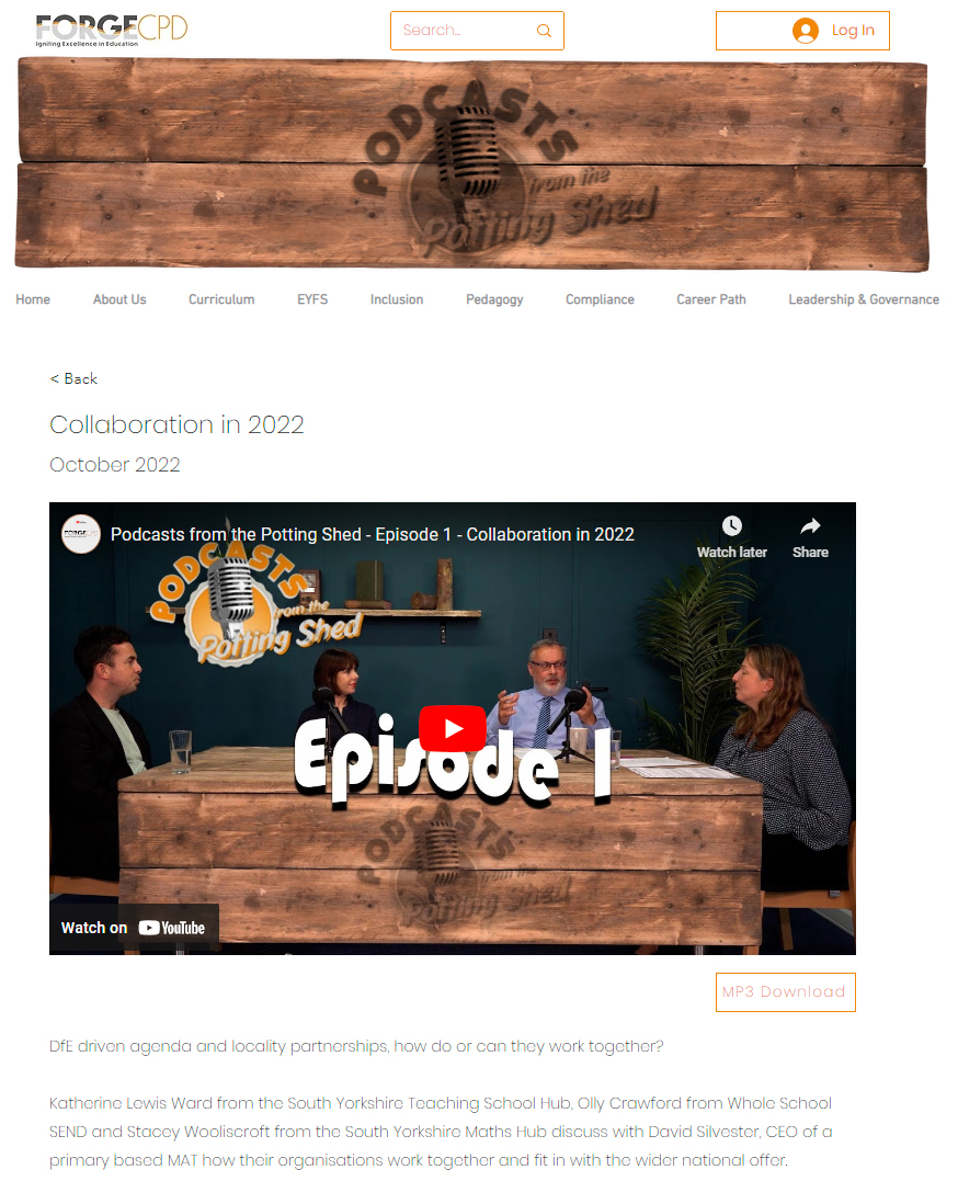 We are pleased to announce the launch of 'Podcasts from the Potting Shed', a series of educational conversations, bringing people together from across the world of education to spark debate and invoke thoughts.

forgecpd.com/pottingshedpod…

<a href="/RoSIS_1/">RoSIS</a> <a href="/SYteachinghub/">South Yorkshire Teaching Hub</a> <a href="/WholeSchoolSEND/">Whole School SEND</a>