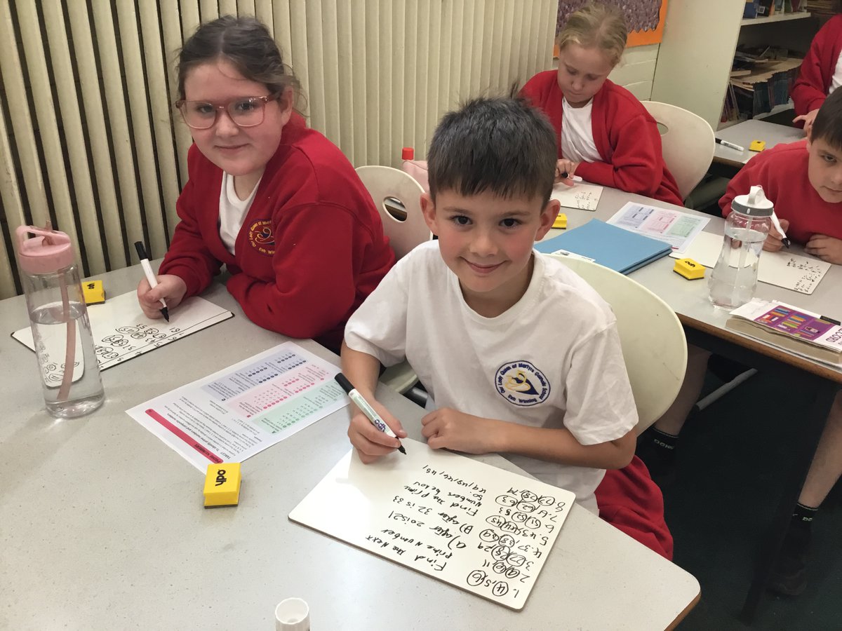 OLQM_EshW's tweet photo. Class 4 (Year 5) have been learning about prime numbers. They worked in pairs to complete questions and then fed back their answers to the class. #Article28 #Article #C4Maths https://t.co/qReiuEW4Wd