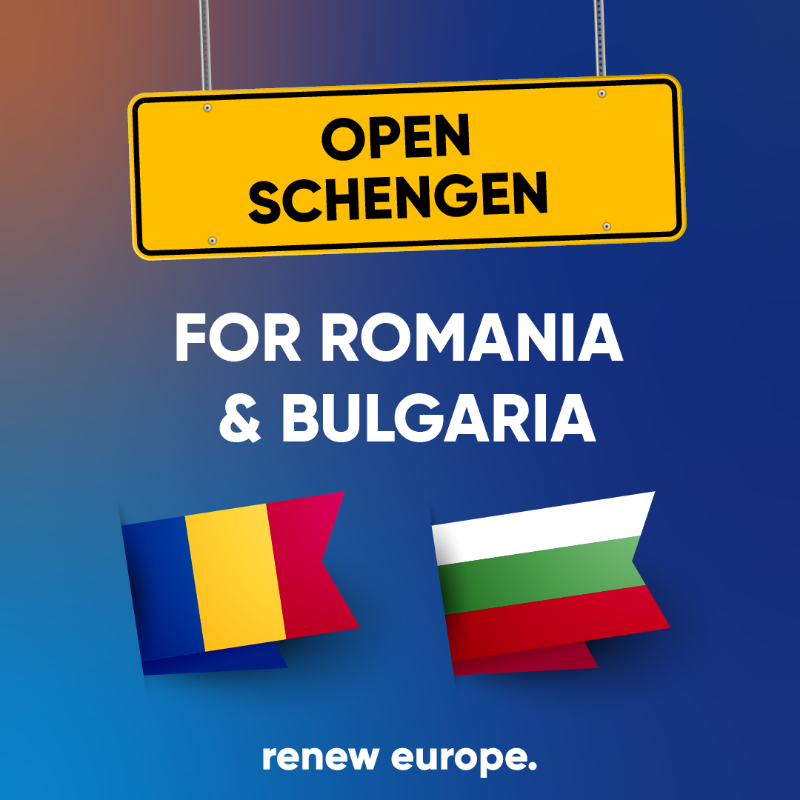 RenewEurope's tweet photo. After over a decade of EU Membership, &amp; despite meeting the criteria, 🇧🇬 &amp; 🇷🇴 citizens still aren't allowed to fully enjoy the free movement within our union.

The @Europarl_EN reiterates its call to the @EU_Council to approve Bulgaria &amp; Romania's full accession to #Schengen!