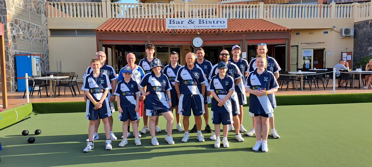 thebowlsacademy's tweet photo. Day 2 - 9am Practise Session...all now back at pool relaxing for 4pm game v TENERIFE GREEN BOWLS CLUB (B TEAM) at 4pm. Couple of late fitness tests due to bit of sunburn but everyone should be fine 🙏 @BowlsScotland @Glasgow_Sport @thedunwells @AsdaFoundation #YBAJET2 🇮🇨🇮🇨🇮🇨 https://t.co/1jTXbrwWds
