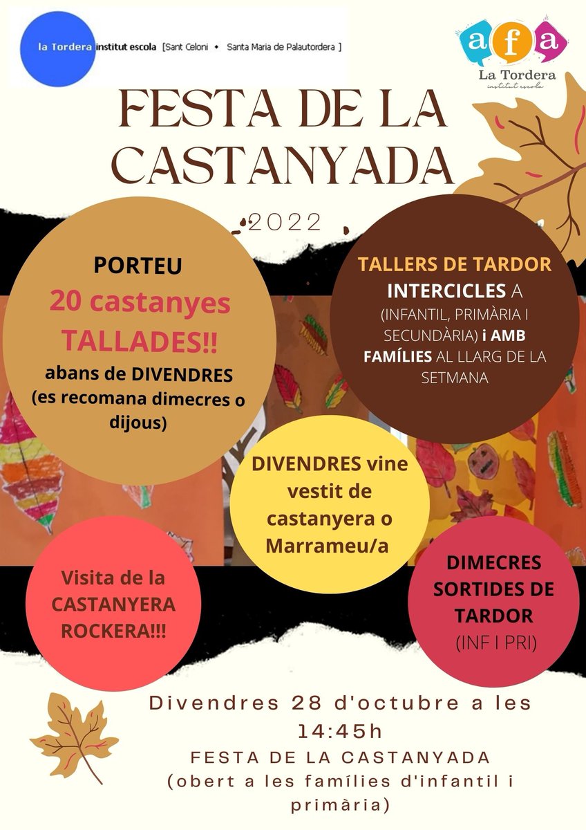 IELaTordera's tweet photo. Castanyada 2022 https://t.co/XlE87kpShU