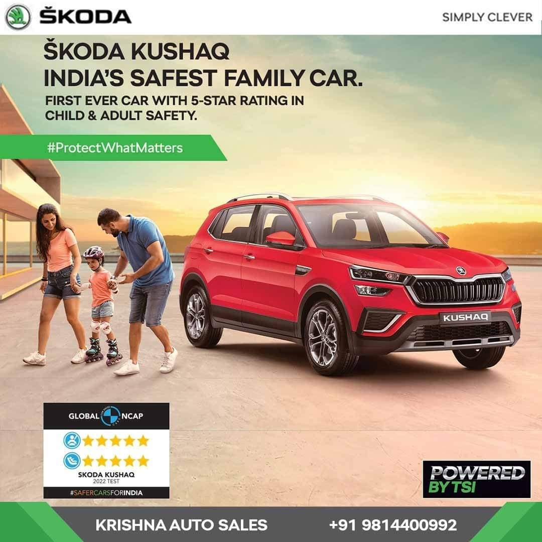 krishnaautosale's tweet photo. Keep yourself and your loved ones safe with India's safest family car.
The ŠKODA KUSHAQ scores a 5-star in the Global NCAP child occupancy & adult occupancy safety rating.
.
.
.
#SKODAKUSHAQ #GNCAP #KrishnaSkoda #KrishnaAutoSales https://t.co/E1HLKirAJC