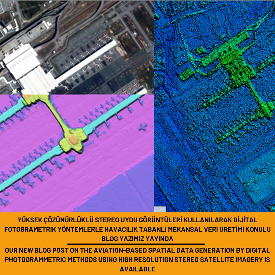 haritaevi's tweet photo. Our new blog post on the Aviation-Based Spatial Data Generation by Digital Photogrammetric Methods Using High-Resolution Stereo Satellite Imagery is available

#eTOD #satelliteimagery #stereoanalysis #dsm #worldview3 #pléiades #icao #annex14 #annex15 

https://t.co/CRC2mBjSCe https://t.co/RpqbfzvwPe