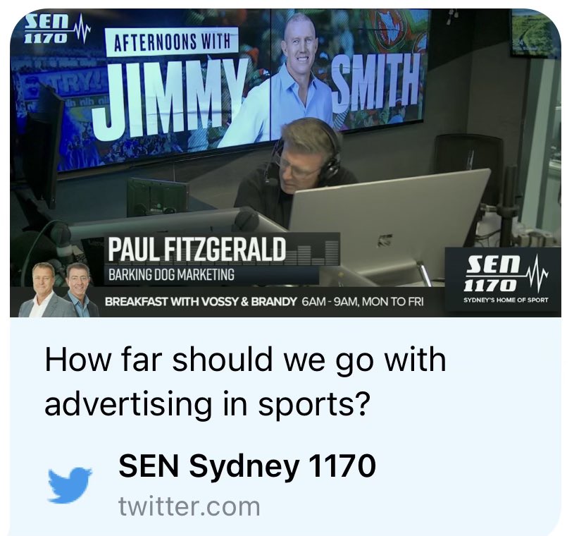 PaulFitzy38's tweet photo. Had a good chat with @ThatJimmySmith today, talking about advertising in sport https://t.co/2FeWqAxHSa