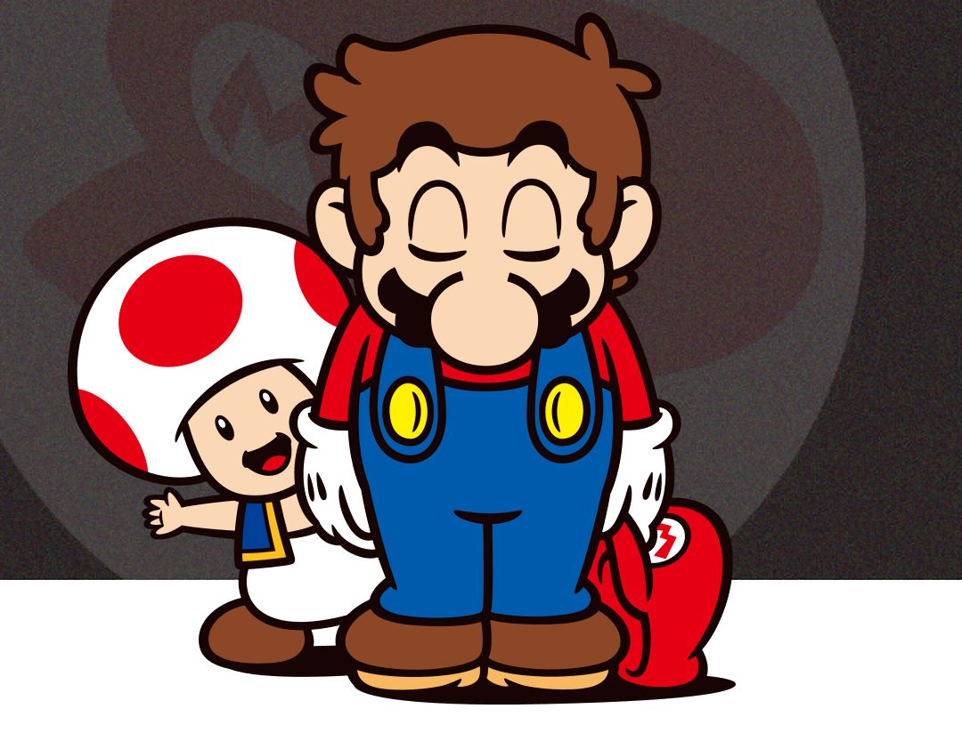 Mario bowing. C/- Club Nintendo discontinuation official artwork