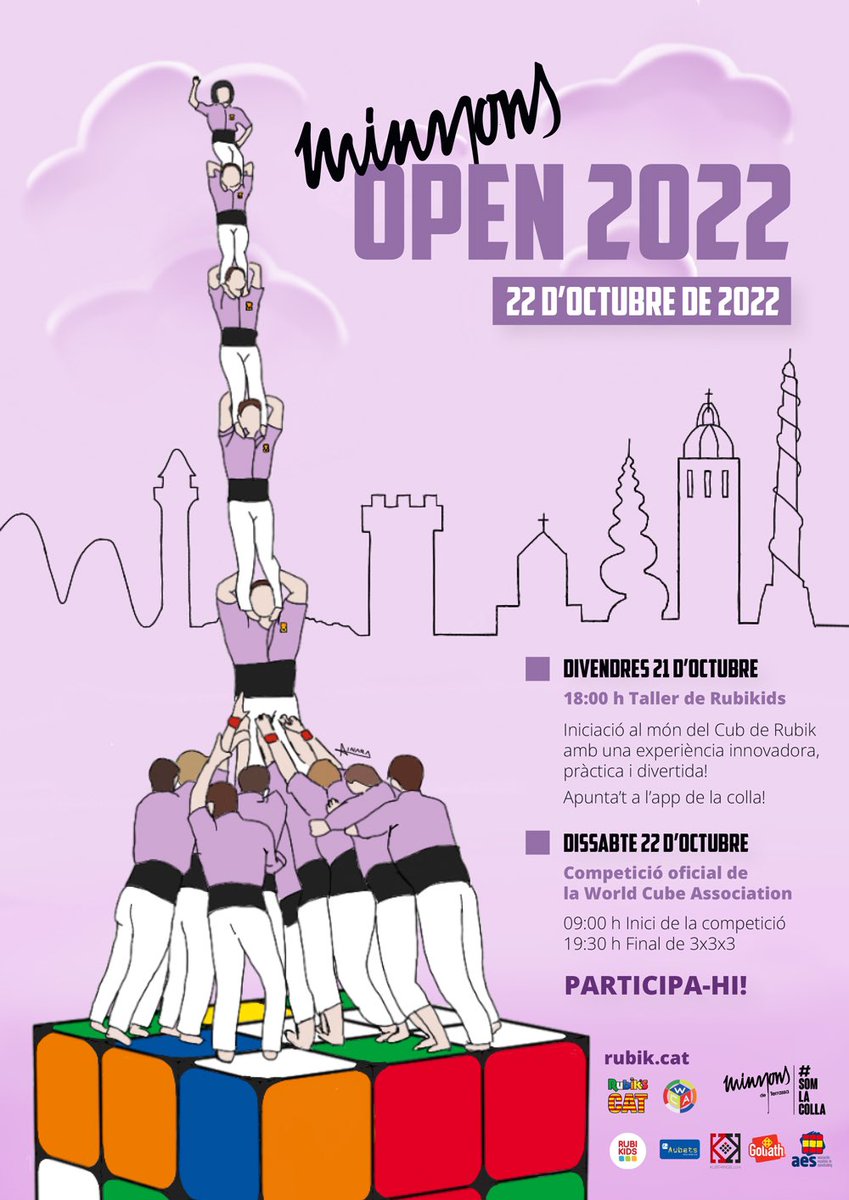 speedcubingcat's tweet photo. Aquí us deixem amb el cartell del @Minyons de Terrassa Open 2022! 🤩🎲

✨ Moltíssimes gràcies a totes i a tots per fer possible aquesta competició!

Ens veiem aquest cap de setmana a #Terrassa! 🥳💜 https://t.co/JKzbGuPCsB