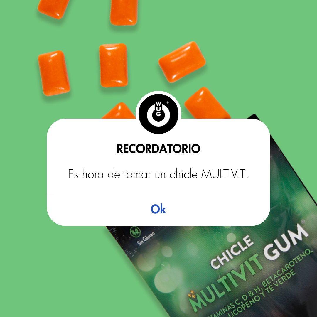 wug_gum's tweet photo. ¡Alarma activada para tomar tu dosis diaria de vitaminas! 👌 Los chicles Multivit contienen vitaminas C, D, y H, además de té verde, licopeno y betacaroteno.
#multivitaminas #vitaminas #vidasana #complementoalimenticio #complementonutricional #vitaminas #wugum https://t.co/mF7s29gGrM