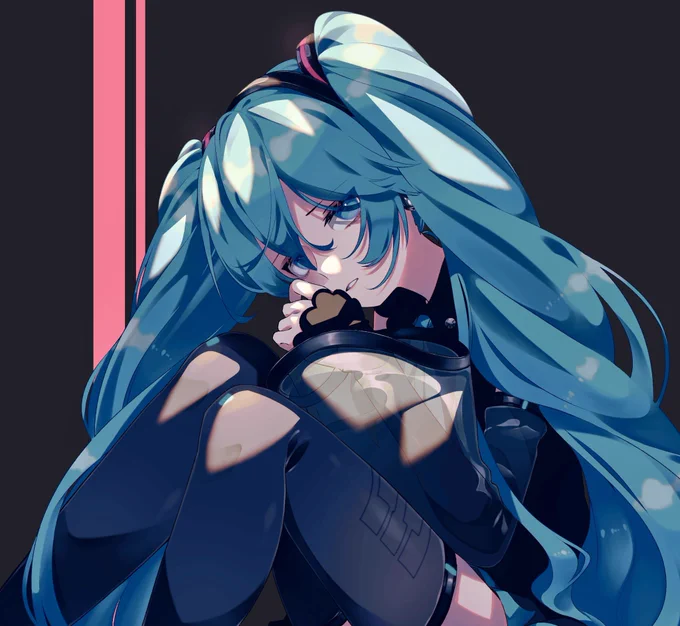 やぁ、私だ そしてこれは黒NTのミクちゃん。  ライトシステムが楽しいんじゃぁ…  #イラスト #初音ミク