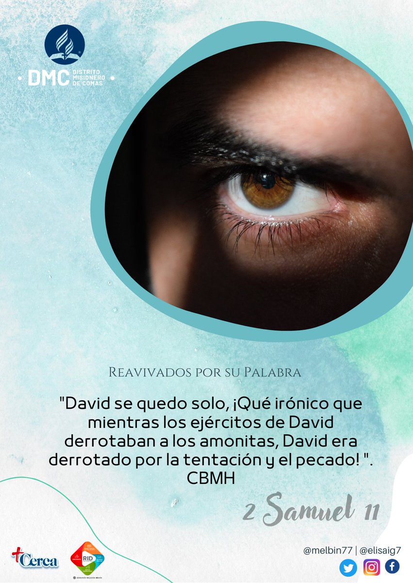 Melbin77's tweet photo. 👉 "La conducta de David en este caso es un triste ejemplo de lo que puede ocurrir a una persona piadosa cuando abandona al Señor, aun por un momento."
#2Samuel11 | CBA
#PrimeroDios #rpsp #DMComas https://t.co/f6g6I0d7rQ