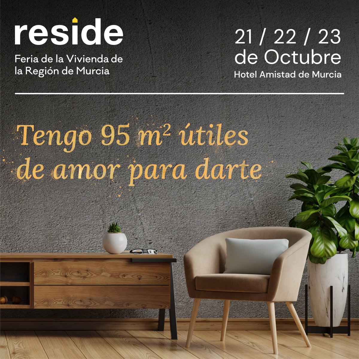 ❤️ Te queremos en Reside.

🗓️ Del 21 al 23 de octubre.
📍Hotel NH Amistad de Murcia.
🎟️ Consigue tu entrada 👉🏼 residemurcia.es/visitantes/

#TeQueremosenReside #FeriadelaVivienda #Reside2022