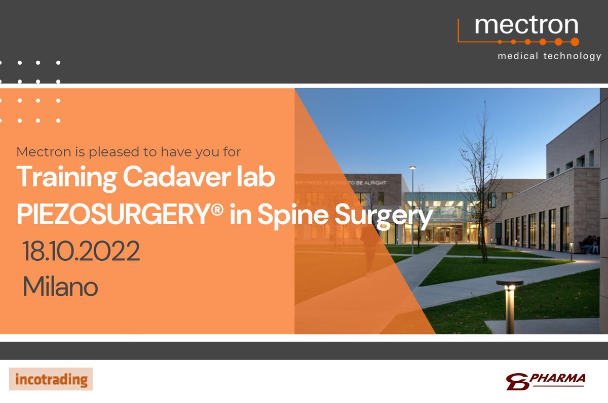 CD_PHARMA's tweet image. Estamos realizando un Curso de Cirugía de Columna Vertebral en Cadáver con #PIEZOSURGERY®, organizado por #MectronMedical en el Anatomy Lab Humanitas University de Milán.
¡Un curso muy interesante para todos los participantes!