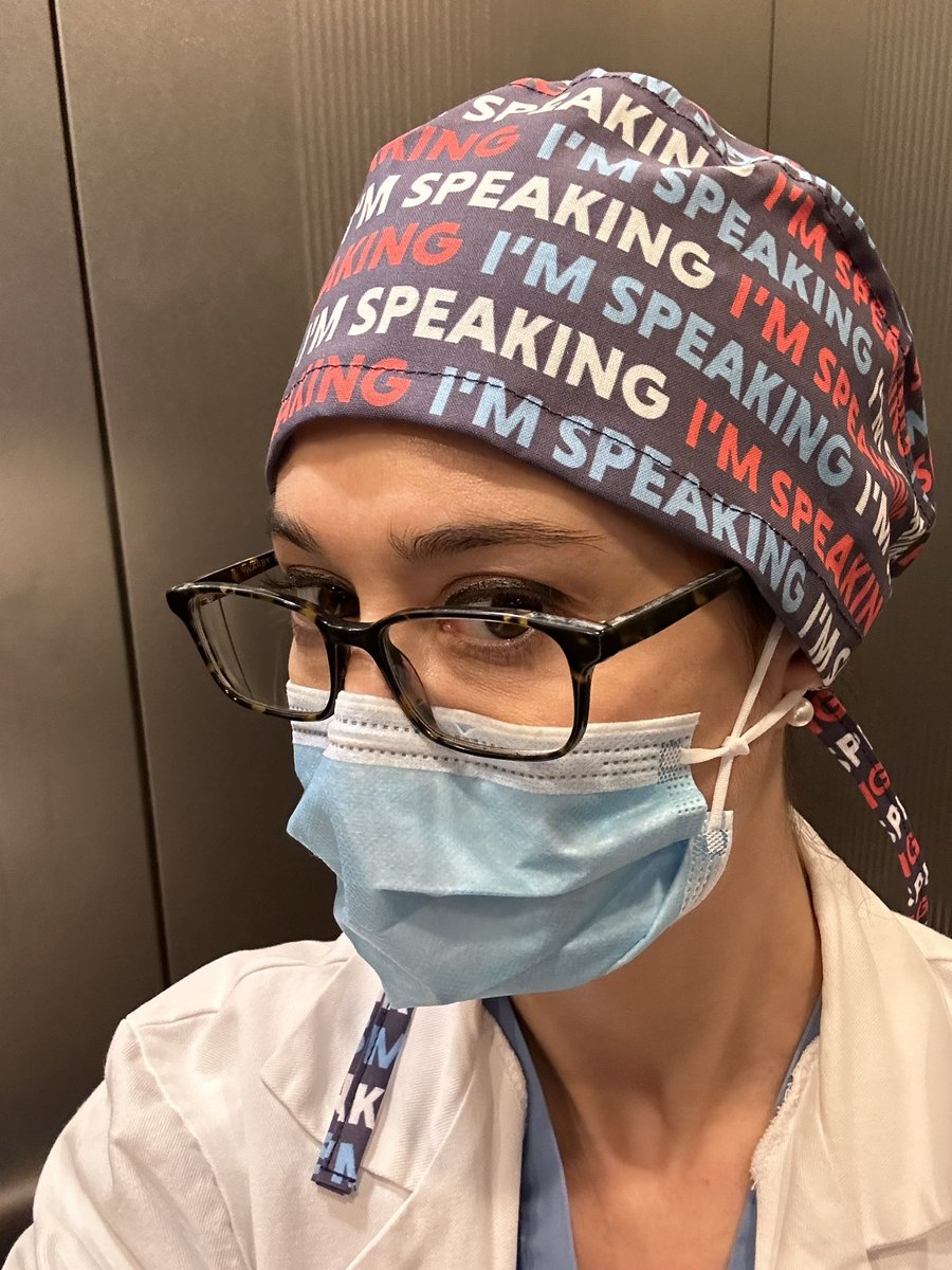 AndreaLMerrill's tweet photo. Wearing this hat for all the women surgeons who have been called “bossy”, “mean”, or a “b&amp;tch” for having high standards.  Wearing it because we need to constantly repeat ourselves and work extra to be heard. #imspeaking #werespeaking cc @1001cuts @WomenSurgeons https://t.co/QGBPKJnUb0