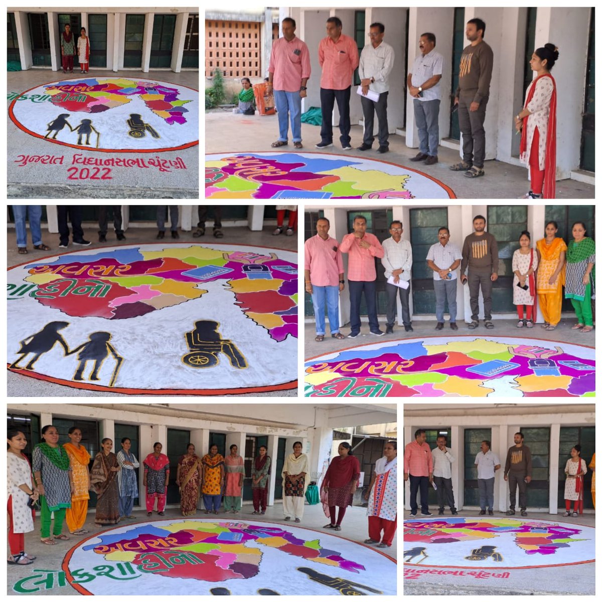 અમરેલી જિલ્લાના 94 ધારી વિધાનસભા મતવિસ્તારની શ્રી વી. પી. જી. ગર્લ્સ હાઈસ્કૂલમાં રંગોળીના માધ્યમથી મતદાર જાગૃતિ કરવામાં આવી.#sveep #avsar <a href="/CEOGujarat/">Chief Electoral Officer, Gujarat</a> <a href="/ElectionAmreli/">District Election Office Amreli</a> <a href="/SdmSavarkundla/">SDM Savarkundla</a> <a href="/RajulaSdm/">SDM RAJULA</a> <a href="/sdmdhari/">Prant Dhari, Amreli</a> <a href="/sdmlathi/">SDM LATHI</a> <a href="/prant_amreli/">SDM Amreli and ERO 95-Amreli</a>