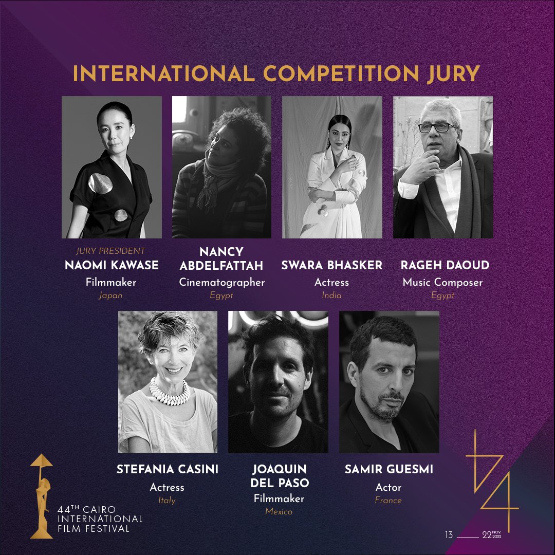 CairoFilms's tweet image. #CIFF44 proudly announces the Jury for the International Competition, bringing together cinema icons from around the world to choose this year's Golden Pyramid Award winner.