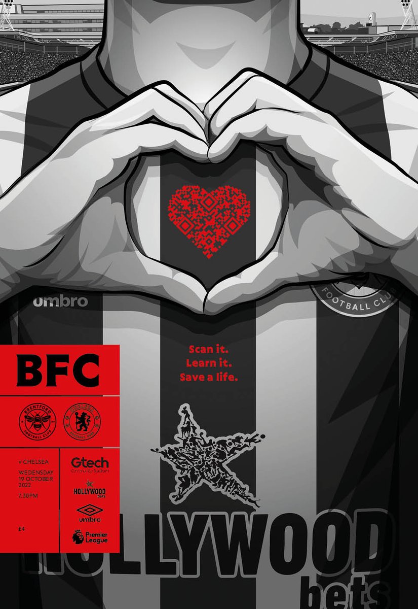 Scan It.
Learn It.
Save a Life.

❤ Our CPQR code will be on the front of tomorrow night's matchday programme

#BrentfordFC | #BRECHE