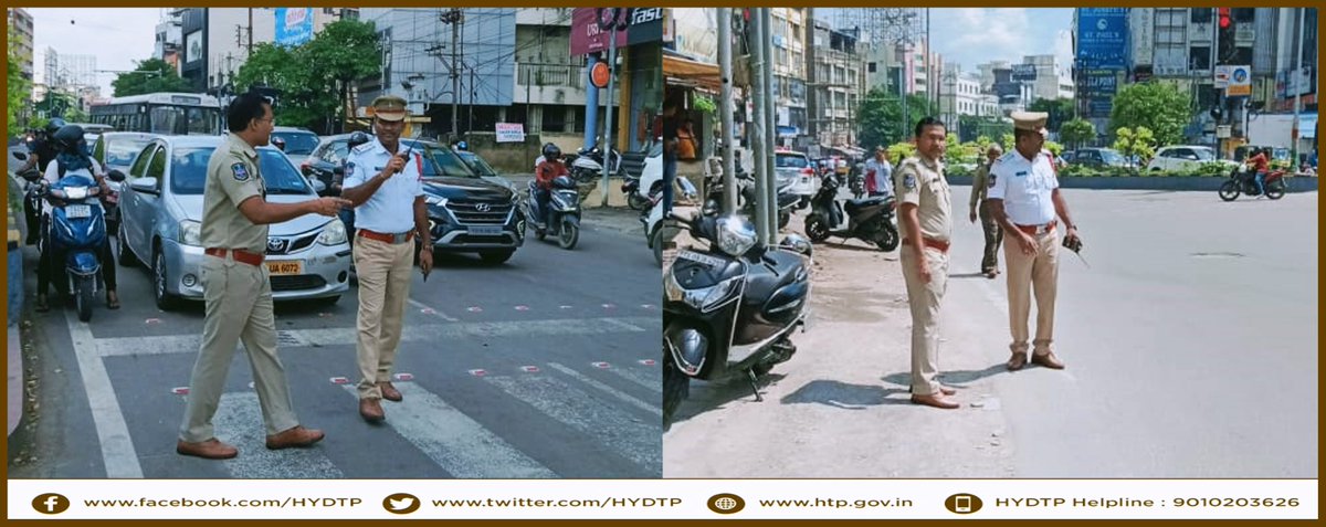HYDTP's tweet photo. #HYDTPinfo
Today, Sri N. Prakash Reddy, IPS DCP Trf-I visited Himayath Nagar &amp; Street No.9, monitored the #StopLine and #FreeLeft discipline by the Commuters and given instructions to ensure the free flow of traffic.
@JtCPTrfHyd https://t.co/hkQZVXm3JG