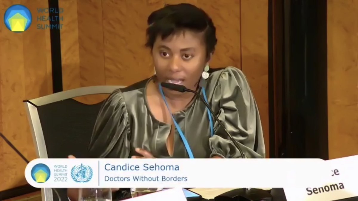 “It's important for governments to attach access conditions to funding R&amp;D initiatives by the private sector to ensure public benefit”- <a href="/MSF_access/">MSF Access</a>’s Candice Sehoma, today, on the #mRNA Tech Transfer Hub’s sustainability at the World Health Summit (2022) 🌍⛰ #WHS2022