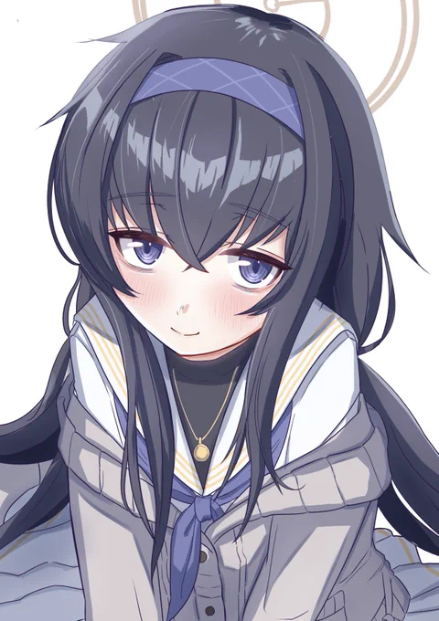 上目遣いウイちゃんのお顔  眼鏡差分描く、、。。??#ブルアカ 